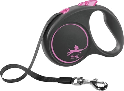 Flexi Rollijn Black Design Tape Roze  L 5 Mtr Tot 50 Kg