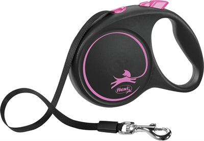 Flexi Rollijn Black Design Tape Roze  L 5 Mtr Tot 50 Kg