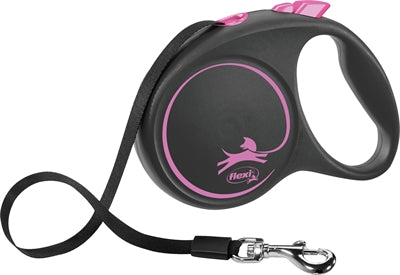 Flexi Rollijn Black Design Tape Roze  L 5 Mtr Tot 50 Kg