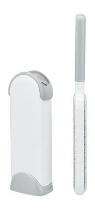Trixie Harenpluizenborstel Met Reinigingsstation Wit / Grijs 33 Cm