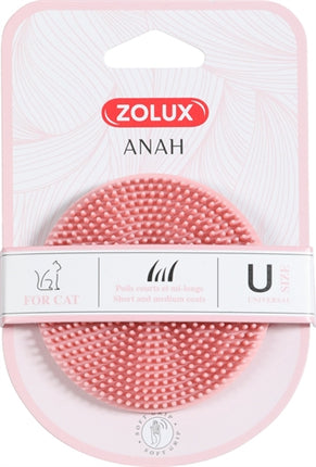 Zolux Anah Borstel Rond Rubber Roze 7,5X7,5X3 Cm