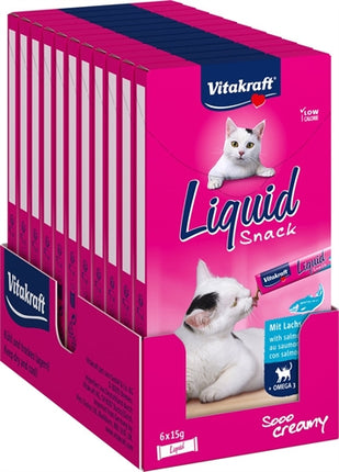 Vitakraft Cat Liquid Snack Zalm & Omega 11X6 St