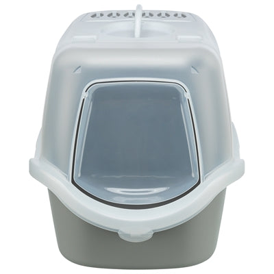 Trixie Kattenbak Vico Open Top Met Kap Lichtgrijs / Wit 56X40X40 Cm