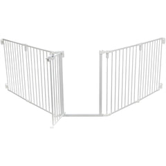 Trixie Hondenhek Afsluithek Metaal 5-Delig Met Deur Wit 62,5-300X76,5 Cm