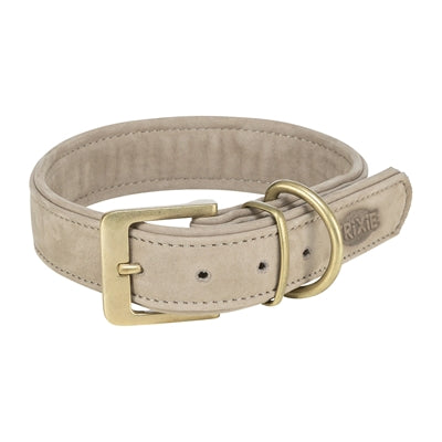 Trixie Halsband Hond Pure Leer Lichtgrijs L 47-44X4 Cm